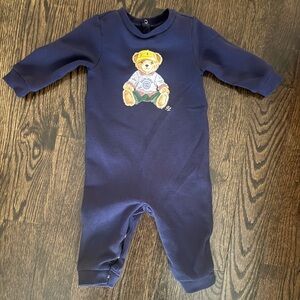 Ralph Lauren Dark Blue Bear Print Kids Footie